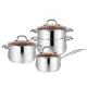 Wholesale 18/8 Stainless Steel Cooking Soup Pot Set Kitchen Ware Double Bottom Induction Pan & Pot Set Cookware Set