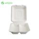 2 Compartments Sugarcane Clamshell Box Disposable Sugar Cane Take Out Containers