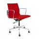 Red Leather Ribbed Office Chair With Tilt / Swivel / Height Adjustable Function