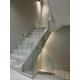 Stainless Steel Curved Tempered Glass Staircase Easy Assemble