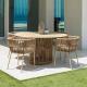 Light Luxury Outdoor Contemporary Woven Rope Chair And Foldable Villa Table Set