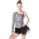 Beautiful Sequins Jazz Tap Costumes Diagonal - Neck Biketard Dance Costume