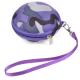 Round Purple Camouflage Earbud Carrying Case Oxford Cloth Velvet Lining With Buckle