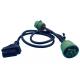 Green Deutsch 9 Pin J1939 Female to OBD2 OBD-II 16 Pin Female and J1939 Male Splitter Y Cable