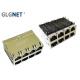 2 X 4 Stacked Ethernet 10G Rj45 Connector30 U Gold Plating Through Hole Mount