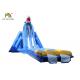 Anti - Tear Beach Giant Inflatable Water Slide Blue Double Lanes For Adults