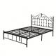 Black Queen Size Metal Pipe Bed Comfortable Tight Stable Without Shaking