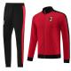 Red Soccer Team Tracksuits Set Polyester Football Training Set
