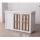 Nordic Design White Reception Desk With Display Case Mirror Customized Size