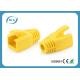 Yellow Cable Strain Relief Boot / Blue RJ45 Modular Plug CE Certificate