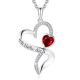 925 Sterling Silver Heart Pendant Necklace 18 In Length Double Endless Love