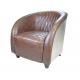 Tufted Vintage Leather Aluminum Club Aviator Chair Tomcat Armchair
