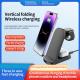 Black 3 In 1 Qi Wireless Charging Stand 9V Mobile Multifunctional