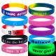 Segmented Style Printed Silicone Wristbands 25cm Length