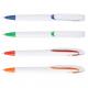 white barrel click quality plastic ball point pen, push style click ballpoint pen with logo brand