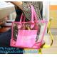 PVC tote shoulder bag for work and school, handle bag with long shoulder strap waterproof clear pvc tote bag, PVC Women