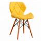 High Density Polypropylene Plastic Dining Chairs With Wooden Legs