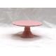 Pink Floral Cake Stand , Custom Size Ceramic Cake Holder For Gift Party / Wedding