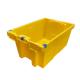 Yellow HDPE Plastic Moving Crate 60 X 40 X 27.5cm Nestable Reusable