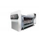White Color G6-1224 Corrugated Cardboard Pressure Free Feed Structure Lead Edge Vacuum Transfer 4 Color Printer + Slotter + Die Cutter + Vibrator +  Stacker