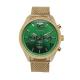 Stainless Steel Mesh Band Alloy Wrist Watch Green Dial Elegant