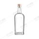 Glass Products Clear Round Brandy Gin Rum Vodka Tequila Liquor Bottle with Cork Stopper
