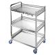 80*48cm Four Casters Medical Trolley Cart With Guardrails