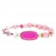 Bohemian Style Handmade Beads Bracelets With Gold Plated Pink Diamond Stone