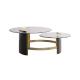 Living Room Stainless Steel Rectangle Coffee Table  With Brushed Gold Satin Finish  Tempered Glass Top Metal Legs