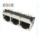 1×4 6P6C 8P8C Female Shielded RJ45 Jack For PCB