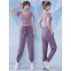 Breathable 190g Short Sleeve T Shirt And Joggers Set Ladies Athletic Wear