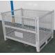 Heavy duty foldable storage box, warehouse cage work with forklift