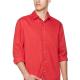 Large Red Tab Cuff Mens Casual Linen Shirts washable With Shirt Collar