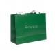 Custom Printed Green Paper Euro Tote Bags With Silver Foil Stamping Logo For Apparel