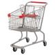 Silver Grocery Shopping Trolley / Metal Supermarket Shopping Cart 100Kgs