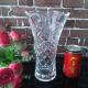 24CM Tall Square pattern vase high Clear glass vases China wholesale supplier