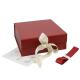 Luxury Red Foldable Gift Boxes With Ribbon , Flip Top Boxes With Magnetic Closure
