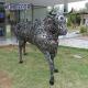 Outdoor animal art decoration abstract hollow parts assembly bison stainless steel sculpture