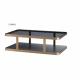 Stainless Steel Metal Leg Living Room Black Tempered Glass Coffee Table  ZZ-ZC136001