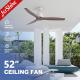 DC Ceiling Fan With Remote Control Solid Wood Blades High-Speed