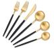 SS304 Black Gold Kitchen Flatware Sets Stainless Steel 6 Piece Silverware Set