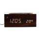 Wireless Charger Model Wooden Alarm Clock , Bluetooth Speaker Function Wooden Digital Clock
