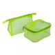 Waterproof Green Travel PVC Mesh Zipper Cosmetic Bags