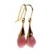 18K Gold Plated Sterling 925 Silver Pink Shell Sculptured Tulip Drop Earring (EZ760003E)
