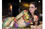 Body-painted model promotes vegetarian week