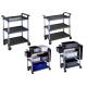 Foldable Restaurant Or Hotel Room Service Cart Stainless Steel With Plastic And Tote Box