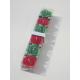 6pk Red & Green scented & assorted rose candle with printed label and packed