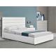 Optional size White Upholstered Bed Frame with storage for sleep comfortable