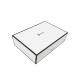 Luxury White Textured Lid And Base Boxes Black Edge Printed For Shoes Packaging