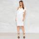 Dongguan Women Clothing Elegant Spaghetti Strap White Bodycon Midi Dress Sexy Ladies